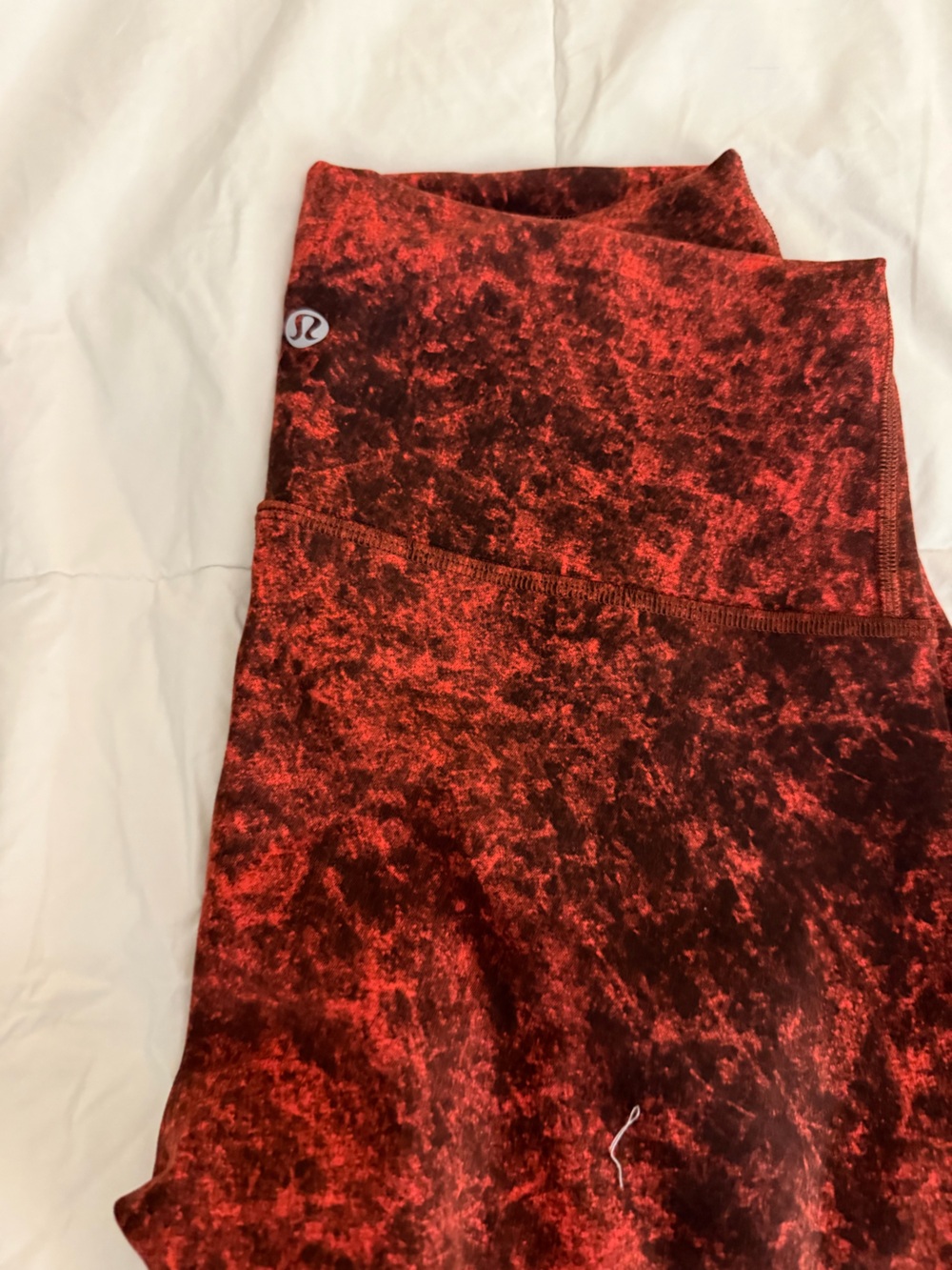 lululemon athletica Red Marbled High-Rise Leggings